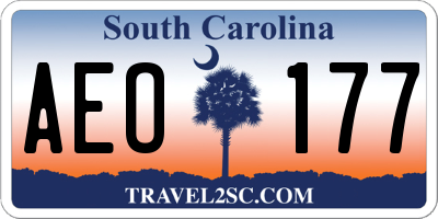 SC license plate AEO177