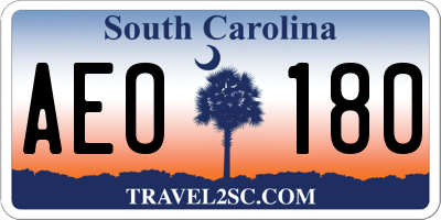 SC license plate AEO180