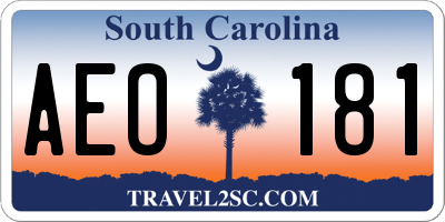 SC license plate AEO181
