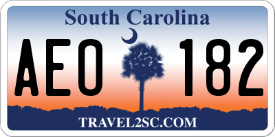 SC license plate AEO182