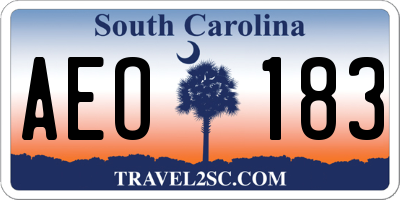 SC license plate AEO183