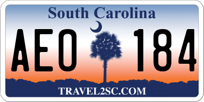 SC license plate AEO184