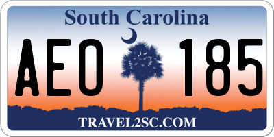 SC license plate AEO185