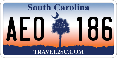 SC license plate AEO186