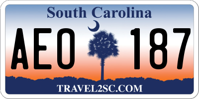 SC license plate AEO187