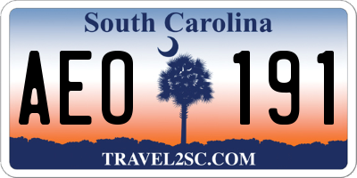 SC license plate AEO191