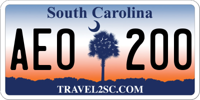 SC license plate AEO200