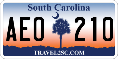 SC license plate AEO210