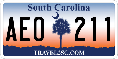 SC license plate AEO211