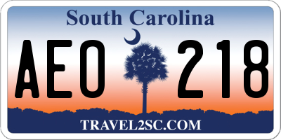 SC license plate AEO218