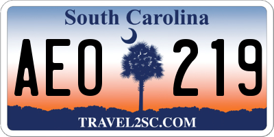 SC license plate AEO219