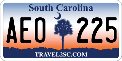 SC license plate AEO225