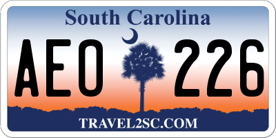SC license plate AEO226