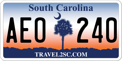 SC license plate AEO240