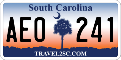 SC license plate AEO241