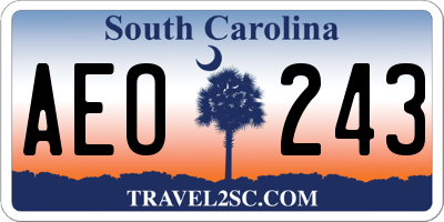 SC license plate AEO243