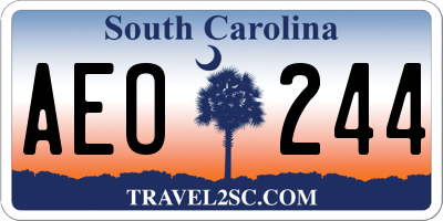 SC license plate AEO244