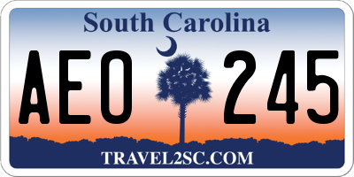 SC license plate AEO245