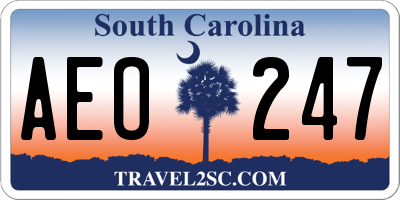 SC license plate AEO247