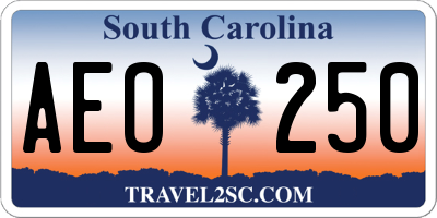 SC license plate AEO250