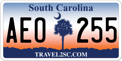 SC license plate AEO255