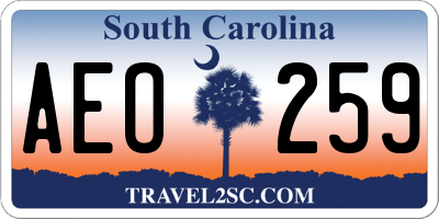 SC license plate AEO259