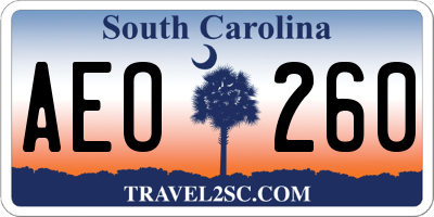 SC license plate AEO260