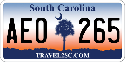 SC license plate AEO265