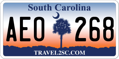 SC license plate AEO268