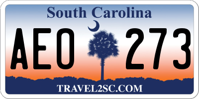 SC license plate AEO273