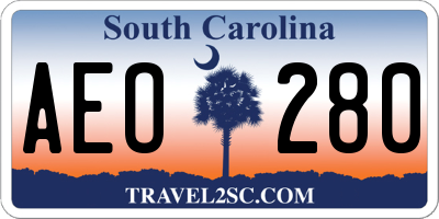 SC license plate AEO280