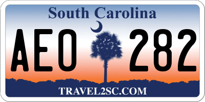 SC license plate AEO282