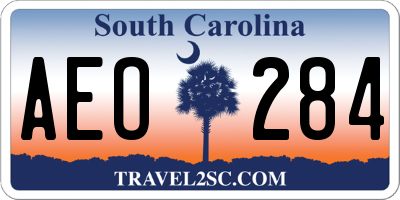 SC license plate AEO284