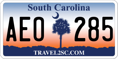 SC license plate AEO285