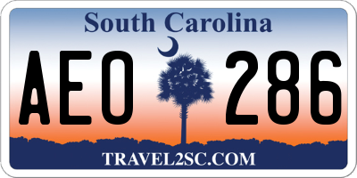 SC license plate AEO286