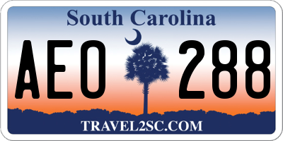 SC license plate AEO288