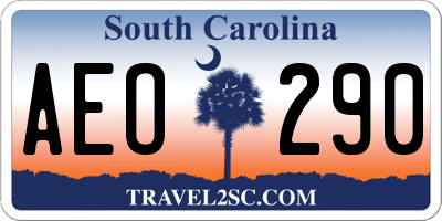 SC license plate AEO290