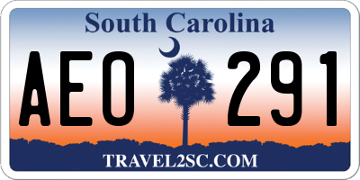 SC license plate AEO291