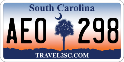 SC license plate AEO298