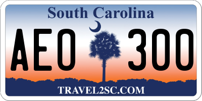SC license plate AEO300