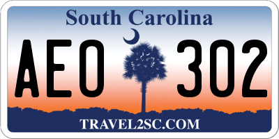 SC license plate AEO302