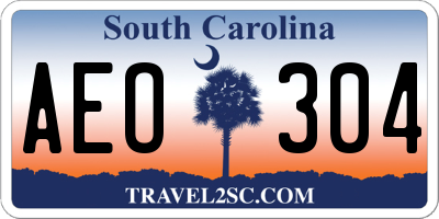 SC license plate AEO304