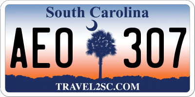 SC license plate AEO307