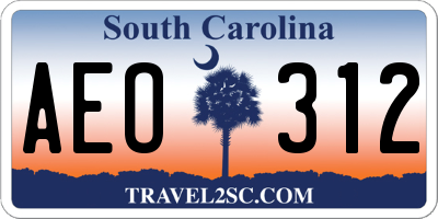 SC license plate AEO312