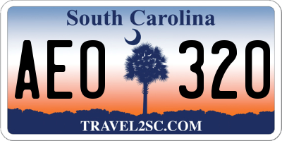 SC license plate AEO320