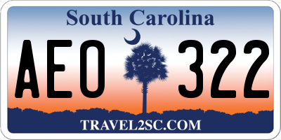 SC license plate AEO322