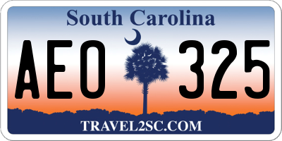 SC license plate AEO325