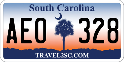 SC license plate AEO328