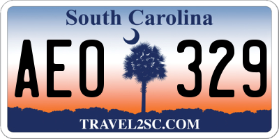 SC license plate AEO329