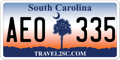 SC license plate AEO335